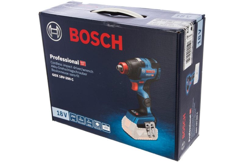 Гайковерт аккумуляторный ударный BOSCH GDX 18V-200 C (без АКБ и ЗУ) 06019G4204