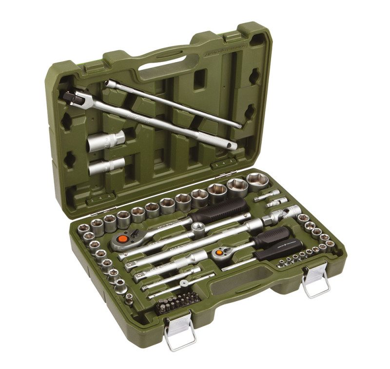 Набор головок и принадлежностей 1/4", 1/2"; 62 предм.