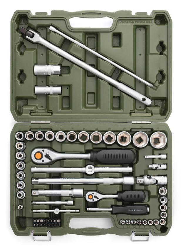 Набор головок и принадлежностей 1/4", 1/2"; 62 предм.