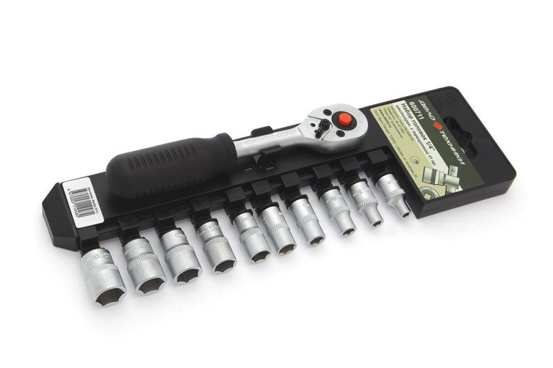 Набор головок шестигранных с трещоткой 1/4", 11 предм.