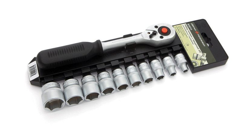 Набор головок 6-ти гранных с трещоткой 3/8 11 пр.(7,8,10,11,12,13,14,15,17,19,22)