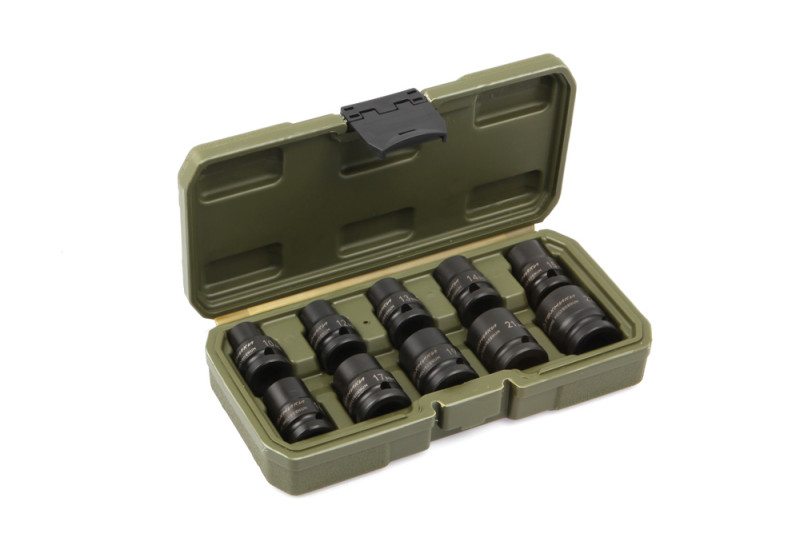 Набор головок ударных 1/2" (10, 12, 13, 14, 15, 16, 17, 19, 21, 22 мм), 10 шт