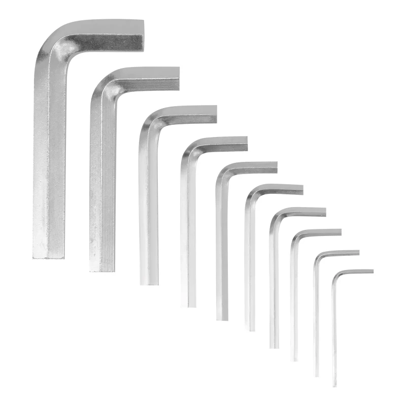 Набор ключей имбусовых HEX, 1.5-10 мм, CrV, 10 шт, никелированный, на кольце