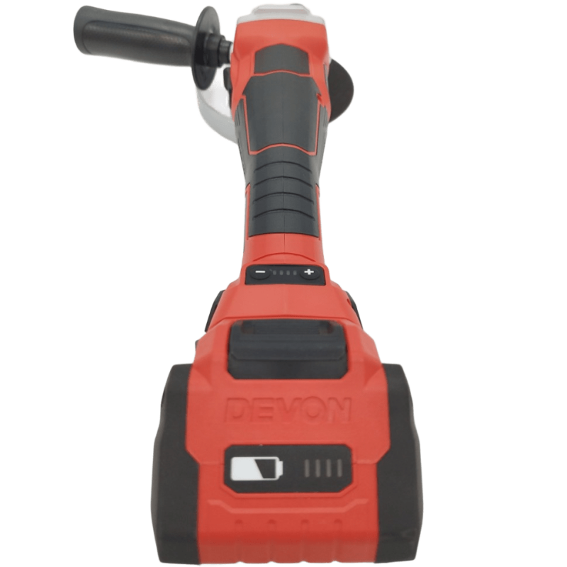 Аккумуляторная угловая
шлифовальная машина 20 В / регулировка обортов / 125 мм /
2 аккум. по 5.0 А∙ч / быстрое ЗУ 190 Вт