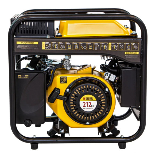 Генератор инверторный GT-3500iF, 3.5 кВт, 230 В, бак 5 л, открытый корпус, ручной старт Denzel