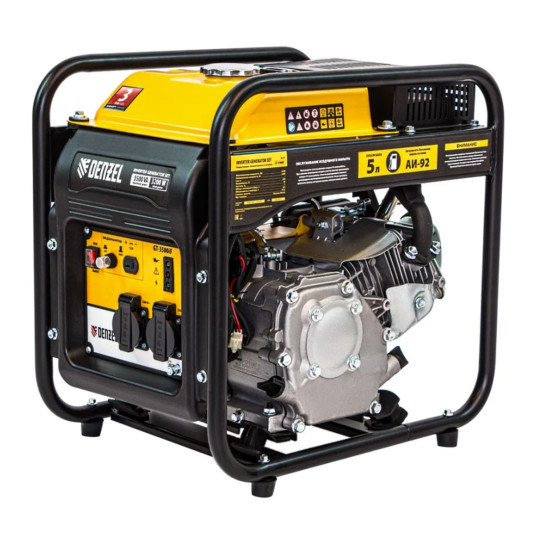 Генератор инверторный GT-3500iF, 3.5 кВт, 230 В, бак 5 л, открытый корпус, ручной старт Denzel