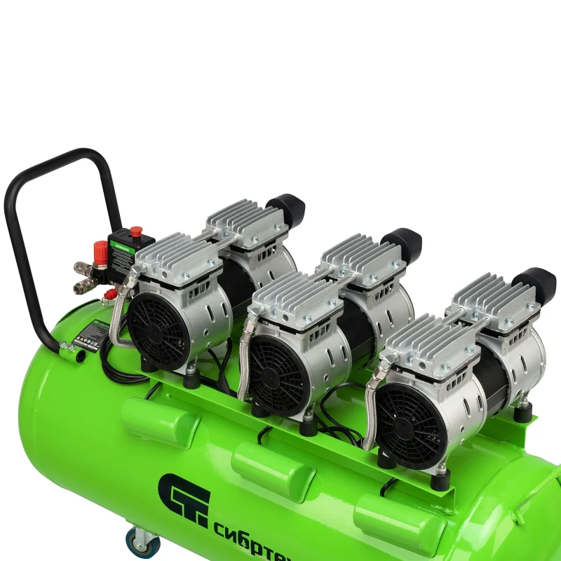 Компрессор безмаслянный малошумный МБ 2250/100, 2250 Вт, 100л, 400 л/мин Сибртех