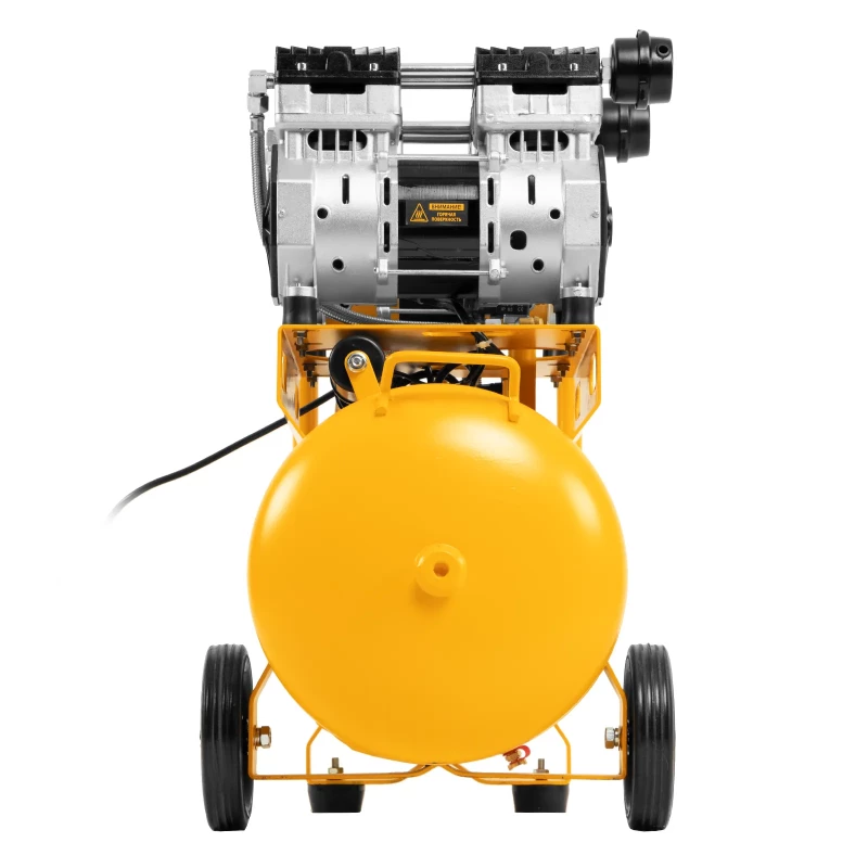 Компрессор безмасляный, малошумный DLS 1500/50, 1500 ВТ, 2x750, 50 л, 260 л/мин Denzel