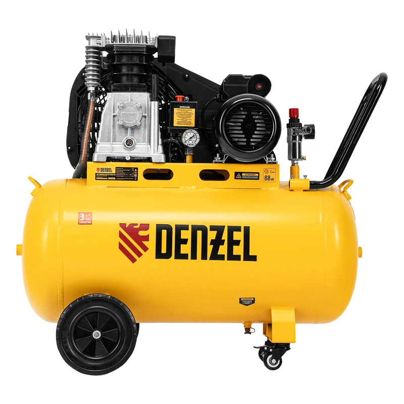 Компрессор воздушный рем. привод BCI 2200/100, 2,2 кВт, 100 литров, 420 л/мин Denzel