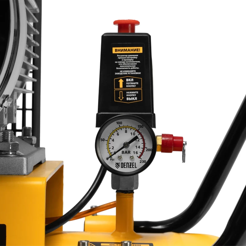 Компрессор воздушный рем. привод BCV 5500-T/200, 5,5 кВт, 200 литров, 850 л/мин Denzel