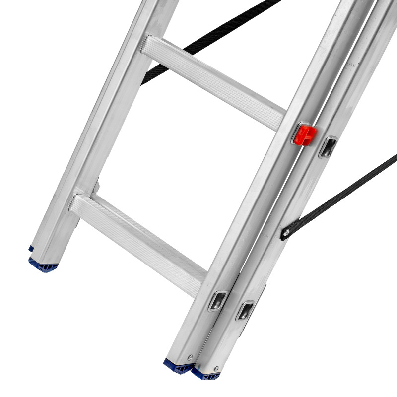 Лестница, 3 х 8 ступеней, алюминиевая, трехсекционная, Сибртех