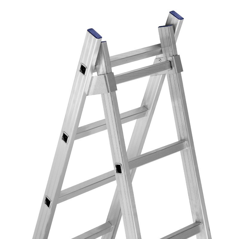 Лестница, 2 х 10 ступеней, алюминиевая, двухсекционная, Сибртех