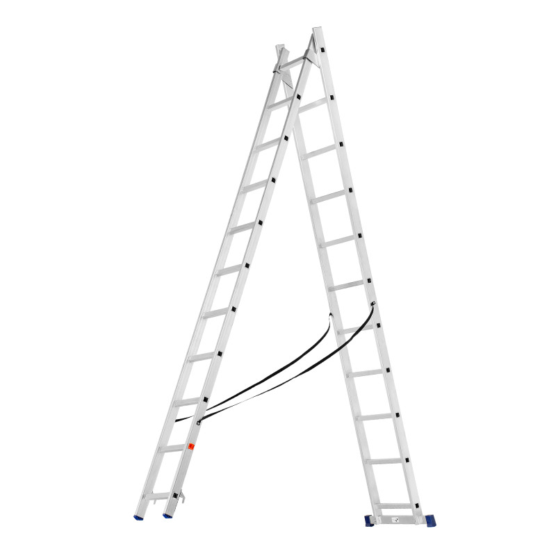 Лестница, 2 х 11 ступеней, алюминиевая, двухсекционная, Сибртех