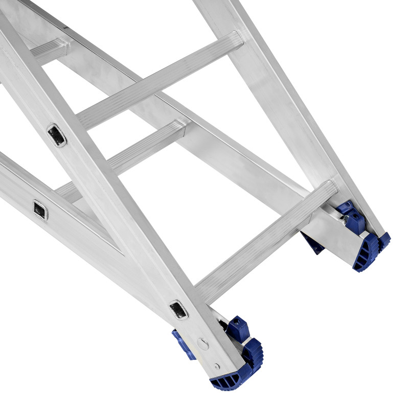 Лестница, 2 х 14 ступеней, алюминиевая, двухсекционная, Сибртех